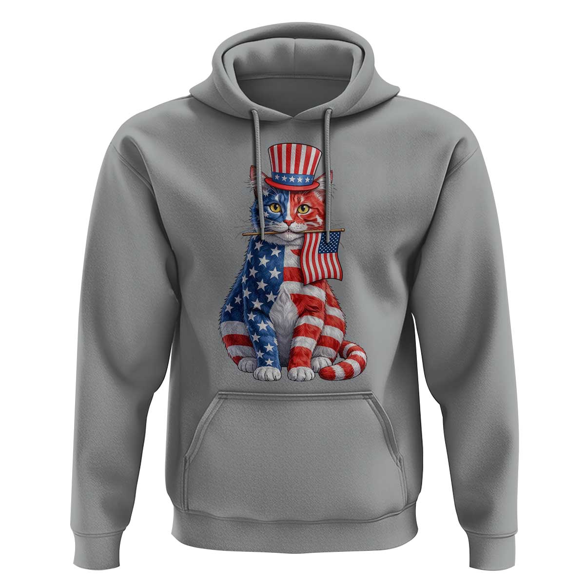 Proud American Cat Lover Hoodie Patriotic Animal Lover Gift