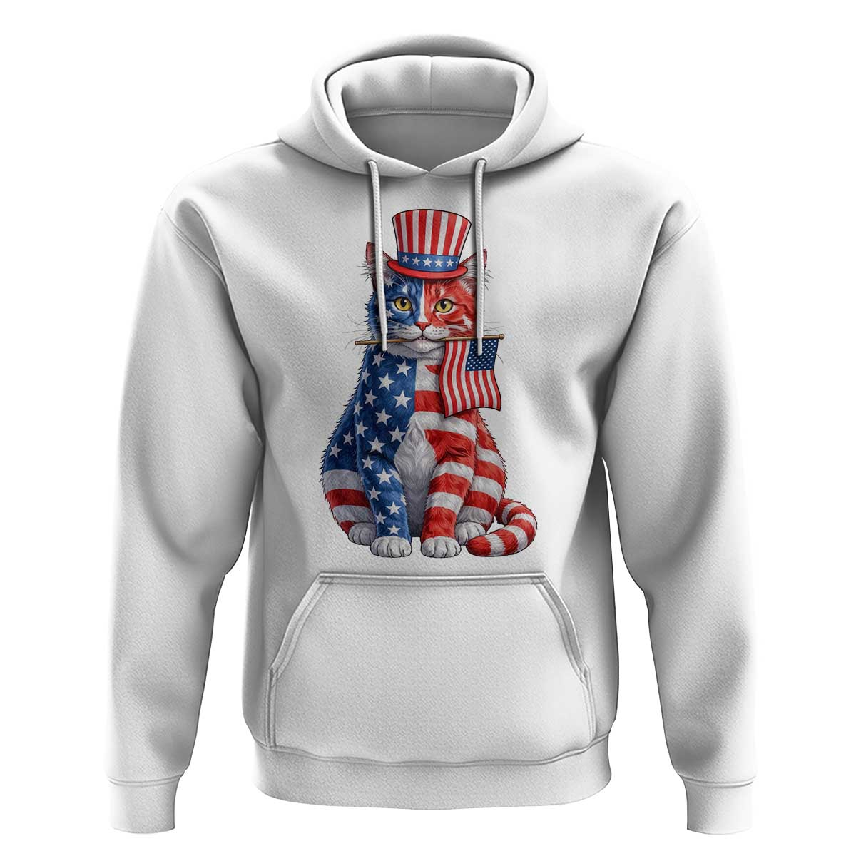 Proud American Cat Lover Hoodie Patriotic Animal Lover Gift