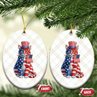Proud American Cat Lover Ceramic Ornament Patriotic Animal Lover Gift