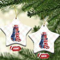 Proud American Cat Lover Ceramic Ornament Patriotic Animal Lover Gift