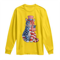 Proud American Cat Lover Long Sleeve Shirt Patriotic Animal Lover Gift