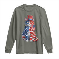 Proud American Cat Lover Long Sleeve Shirt Patriotic Animal Lover Gift