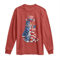 Proud American Cat Lover Long Sleeve Shirt Patriotic Animal Lover Gift