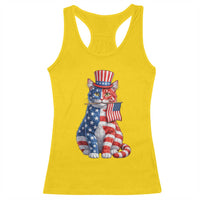 Proud American Cat Lover Racerback Tank Top Patriotic Animal Lover Gift