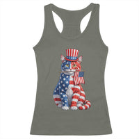 Proud American Cat Lover Racerback Tank Top Patriotic Animal Lover Gift
