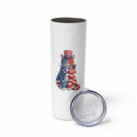 Proud American Cat Lover Skinny Tumbler Patriotic Animal Lover Gift