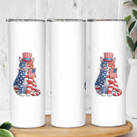 Proud American Cat Lover Skinny Tumbler Patriotic Animal Lover Gift