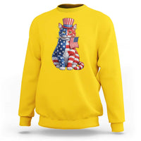 Proud American Cat Lover Sweatshirt Patriotic Animal Lover Gift