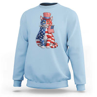 Proud American Cat Lover Sweatshirt Patriotic Animal Lover Gift