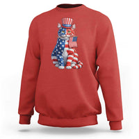 Proud American Cat Lover Sweatshirt Patriotic Animal Lover Gift