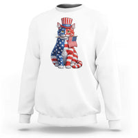 Proud American Cat Lover Sweatshirt Patriotic Animal Lover Gift