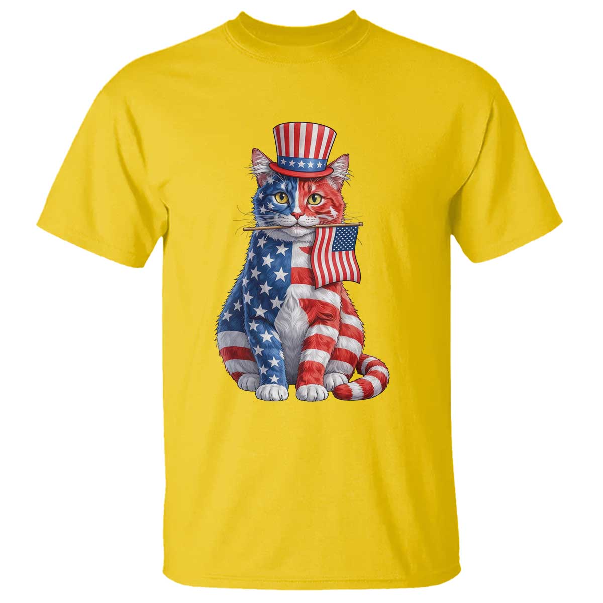 Proud American Cat Lover T Shirt Patriotic Animal Lover Gift