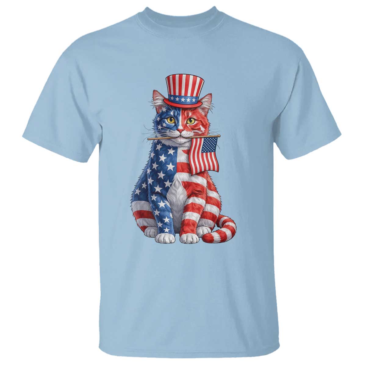 Proud American Cat Lover T Shirt Patriotic Animal Lover Gift