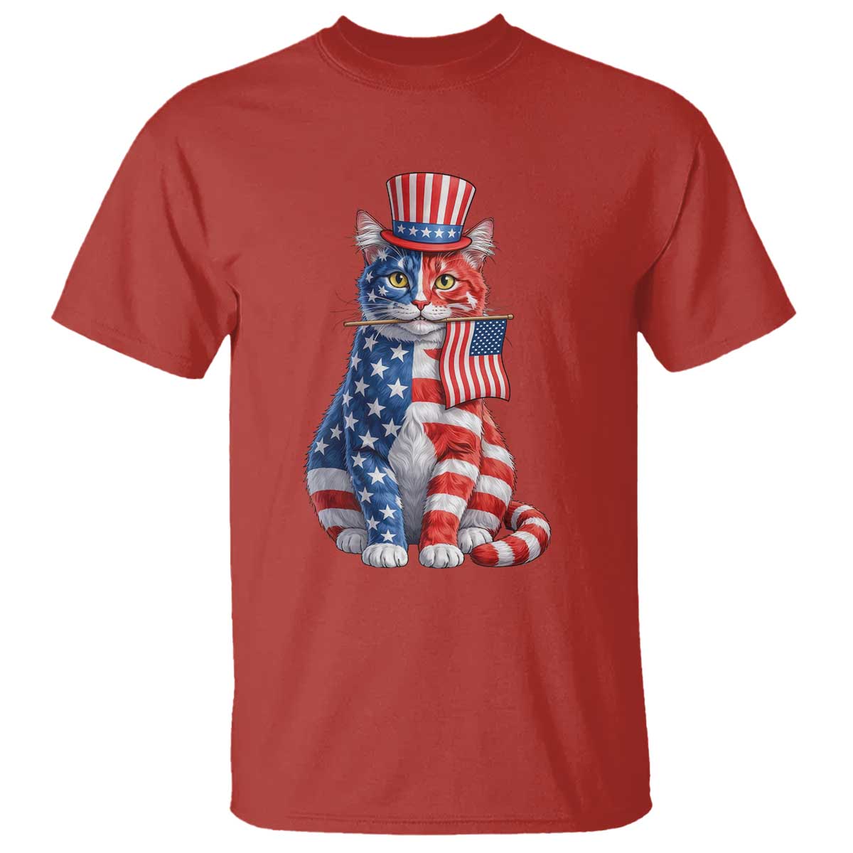 Proud American Cat Lover T Shirt Patriotic Animal Lover Gift