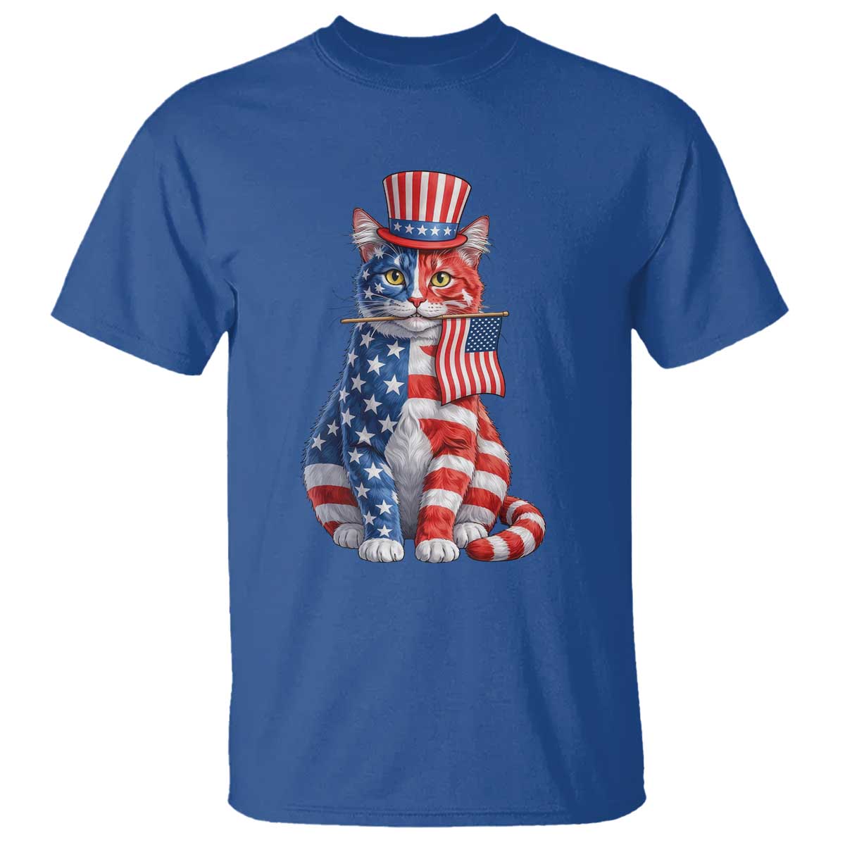 Proud American Cat Lover T Shirt Patriotic Animal Lover Gift