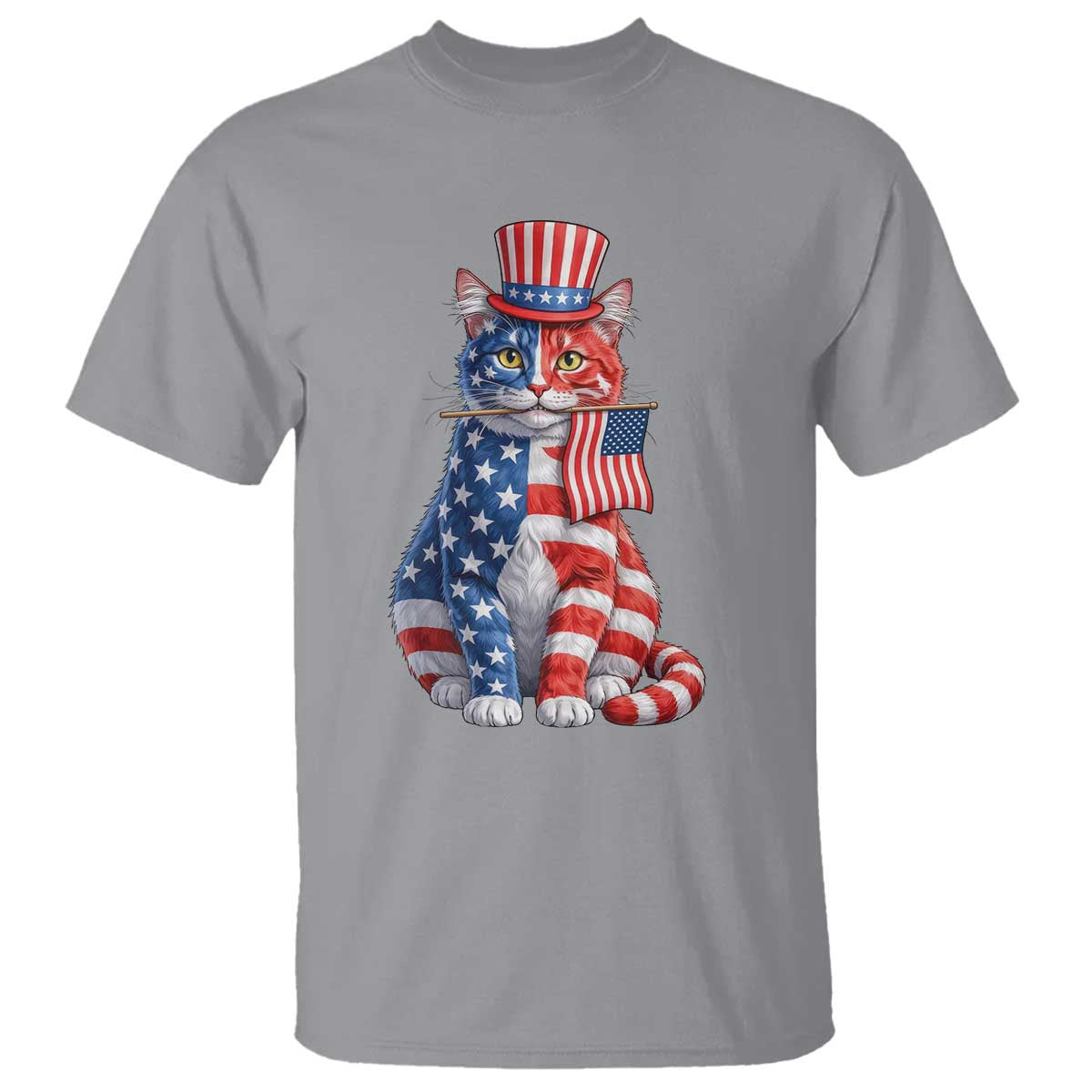 Proud American Cat Lover T Shirt Patriotic Animal Lover Gift