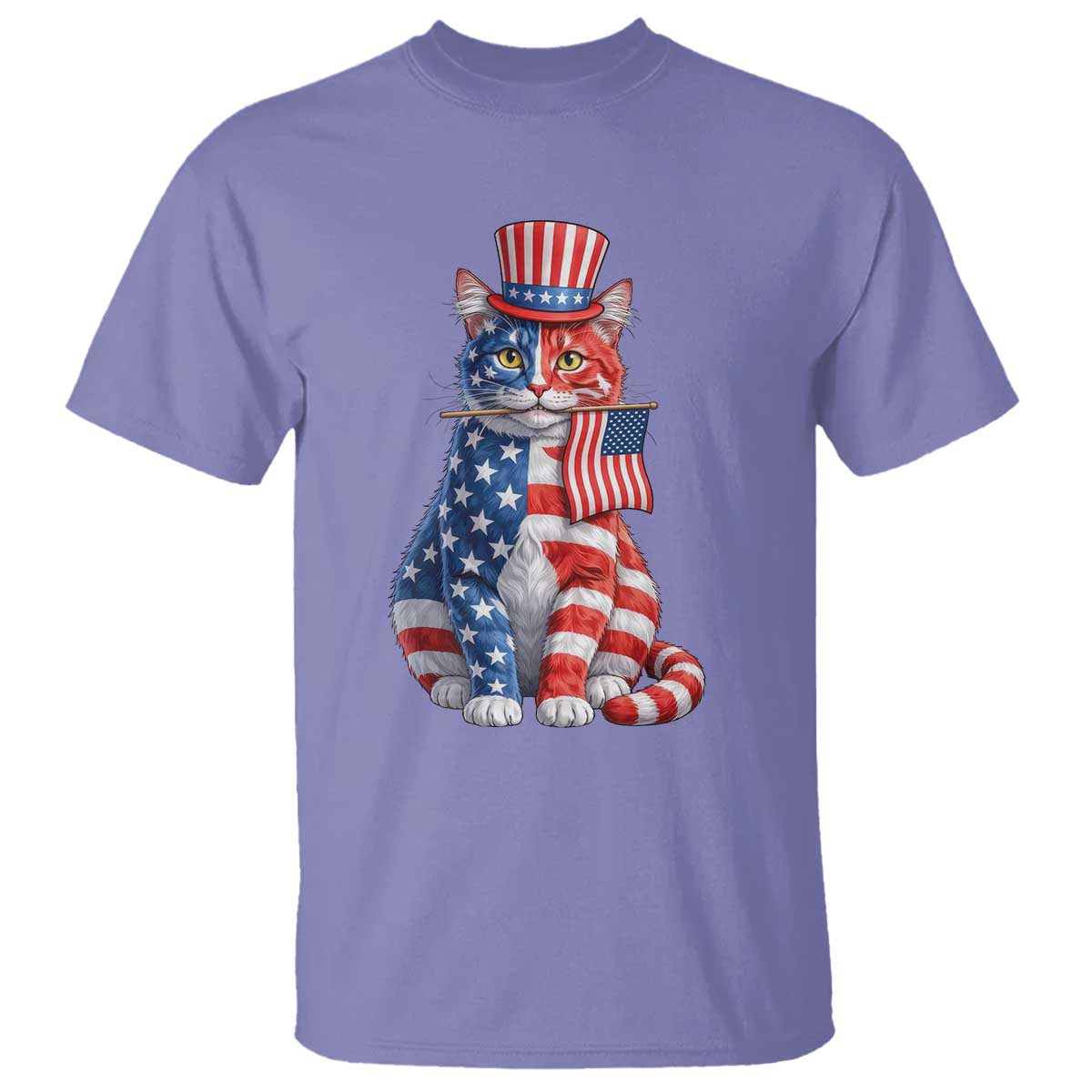 Proud American Cat Lover T Shirt Patriotic Animal Lover Gift