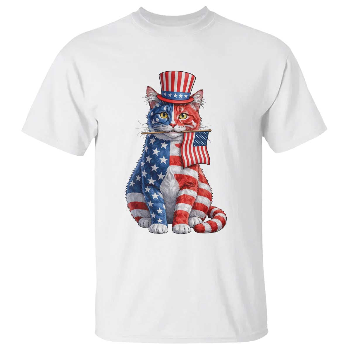 Proud American Cat Lover T Shirt Patriotic Animal Lover Gift
