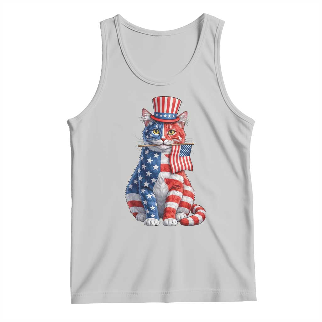 Proud American Cat Lover Tank Top Patriotic Animal Lover Gift