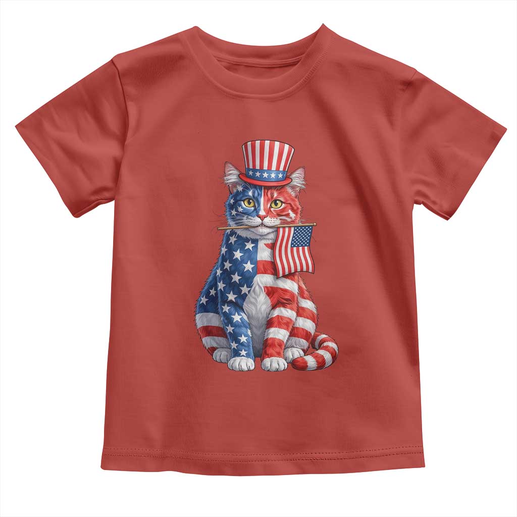 Proud American Cat Lover Toddler T Shirt Patriotic Animal Lover Gift