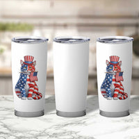 Proud American Cat Lover Tumbler Cup Patriotic Animal Lover Gift