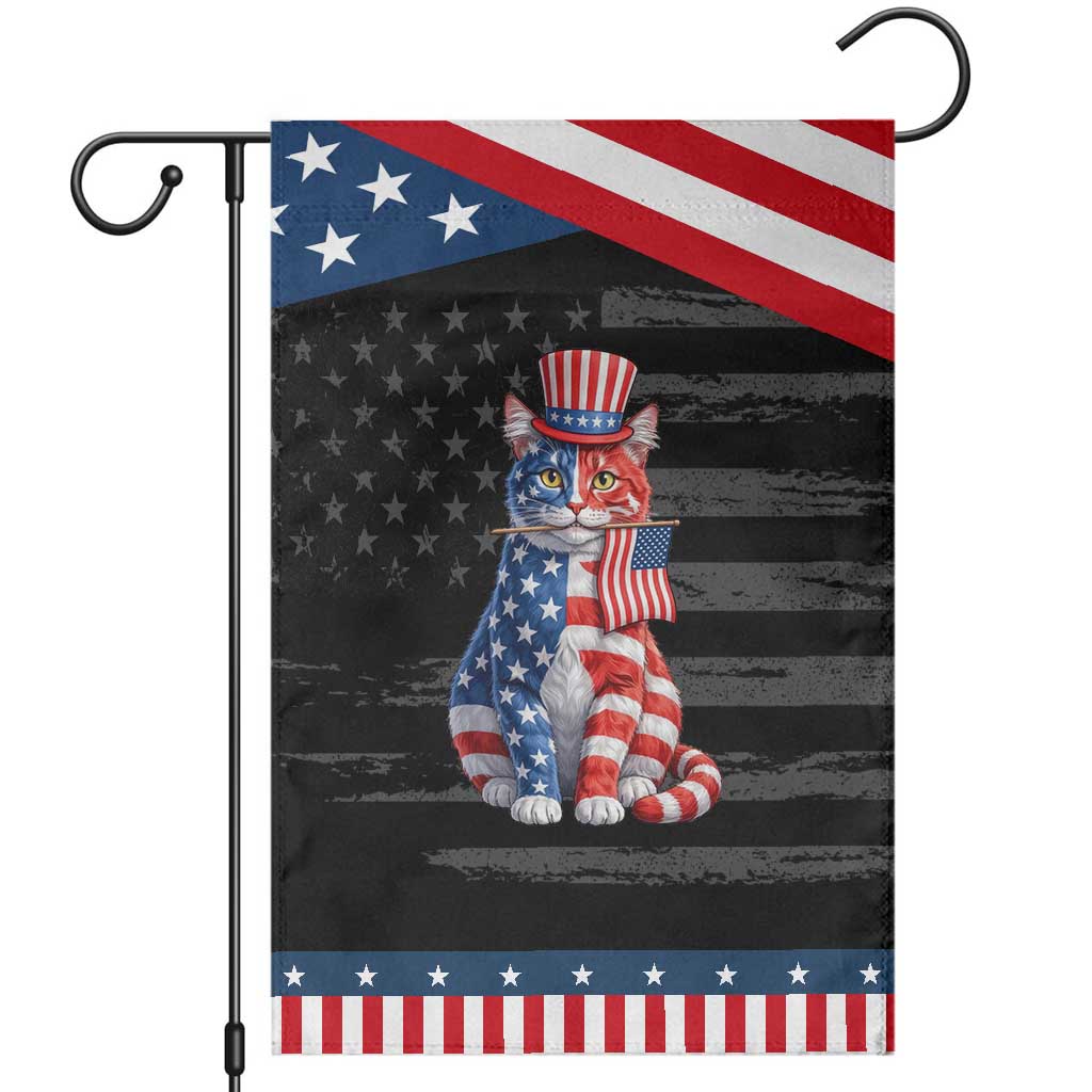 Proud American Cat Lover Garden Flag Patriotic Animal Lover Gift