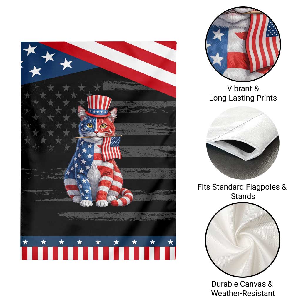 Proud American Cat Lover Garden Flag Patriotic Animal Lover Gift
