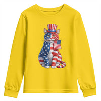 Proud American Cat Lover Youth Sweatshirt Patriotic Animal Lover Gift