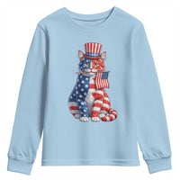 Proud American Cat Lover Youth Sweatshirt Patriotic Animal Lover Gift