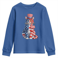 Proud American Cat Lover Youth Sweatshirt Patriotic Animal Lover Gift