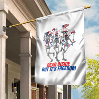 Patriotic Dancing Skeleton Garden Flag Dead Inside But Its Freedom