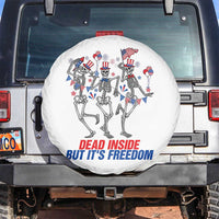 Patriotic Dancing Skeleton Spare Tire Cover Dead Inside But Its Freedom
