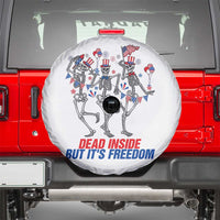 Patriotic Dancing Skeleton Spare Tire Cover Dead Inside But Its Freedom