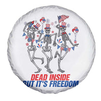 Patriotic Dancing Skeleton Spare Tire Cover Dead Inside But Its Freedom