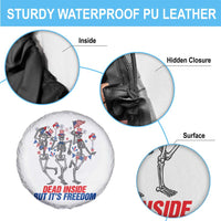 Patriotic Dancing Skeleton Spare Tire Cover Dead Inside But Its Freedom