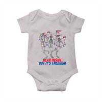 Patriotic Dancing Skeleton Baby Onesie Dead Inside But Its Freedom