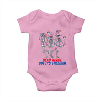 Patriotic Dancing Skeleton Baby Onesie Dead Inside But Its Freedom