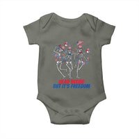 Patriotic Dancing Skeleton Baby Onesie Dead Inside But Its Freedom