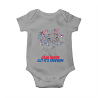 Patriotic Dancing Skeleton Baby Onesie Dead Inside But Its Freedom