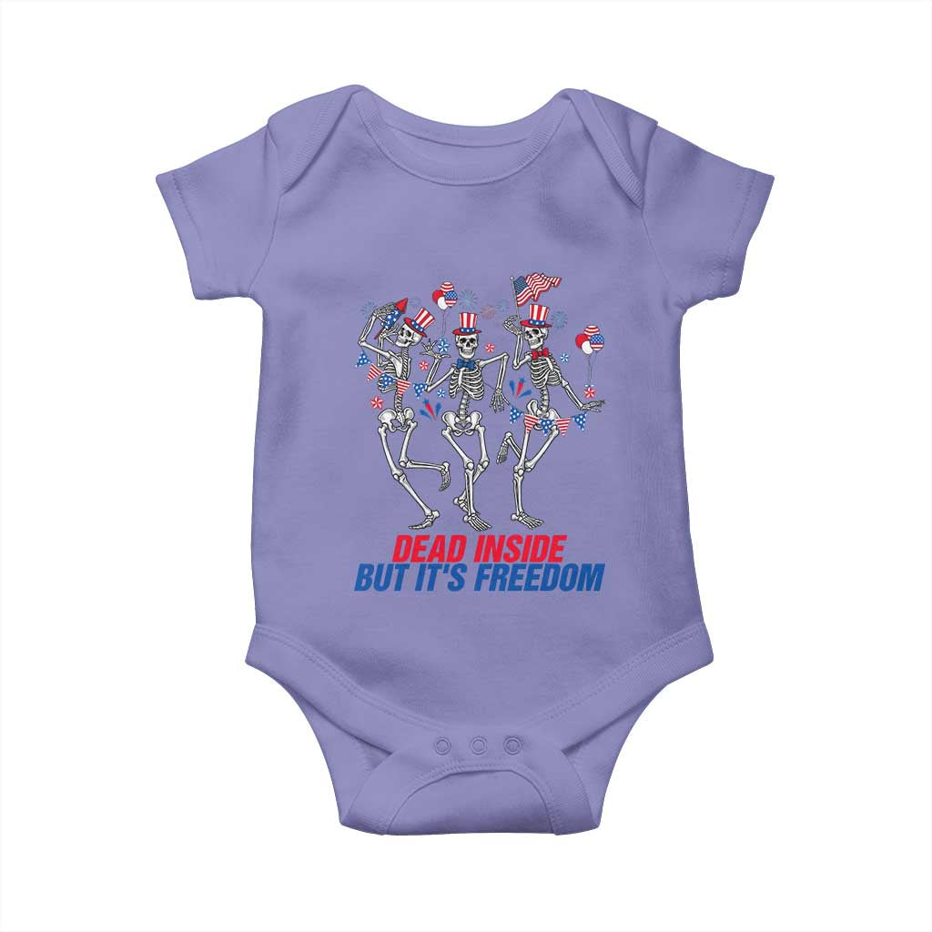 Patriotic Dancing Skeleton Baby Onesie Dead Inside But Its Freedom