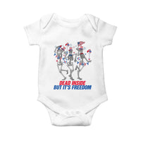 Patriotic Dancing Skeleton Baby Onesie Dead Inside But Its Freedom