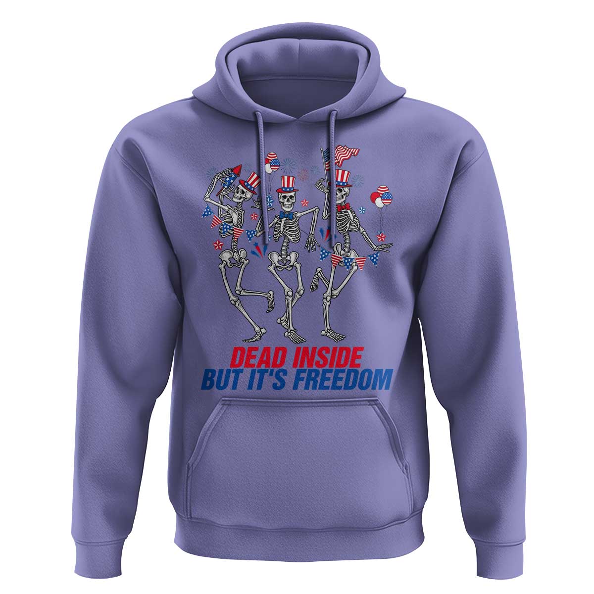 Patriotic Dancing Skeleton Hoodie Dead Inside But Its Freedom