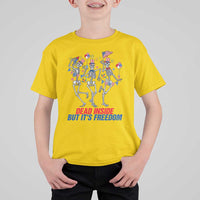 Patriotic Dancing Skeleton T Shirt For Kid Dead Inside But Its Freedom