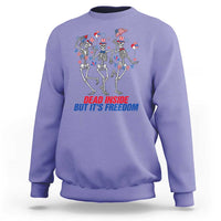Patriotic Dancing Skeleton Sweatshirt Dead Inside But Its Freedom