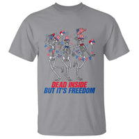 Patriotic Dancing Skeleton T Shirt Dead Inside But Its Freedom