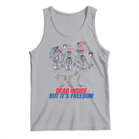 Patriotic Dancing Skeleton Tank Top Dead Inside But Its Freedom