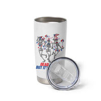 Patriotic Dancing Skeleton Tumbler Cup Dead Inside But Its Freedom