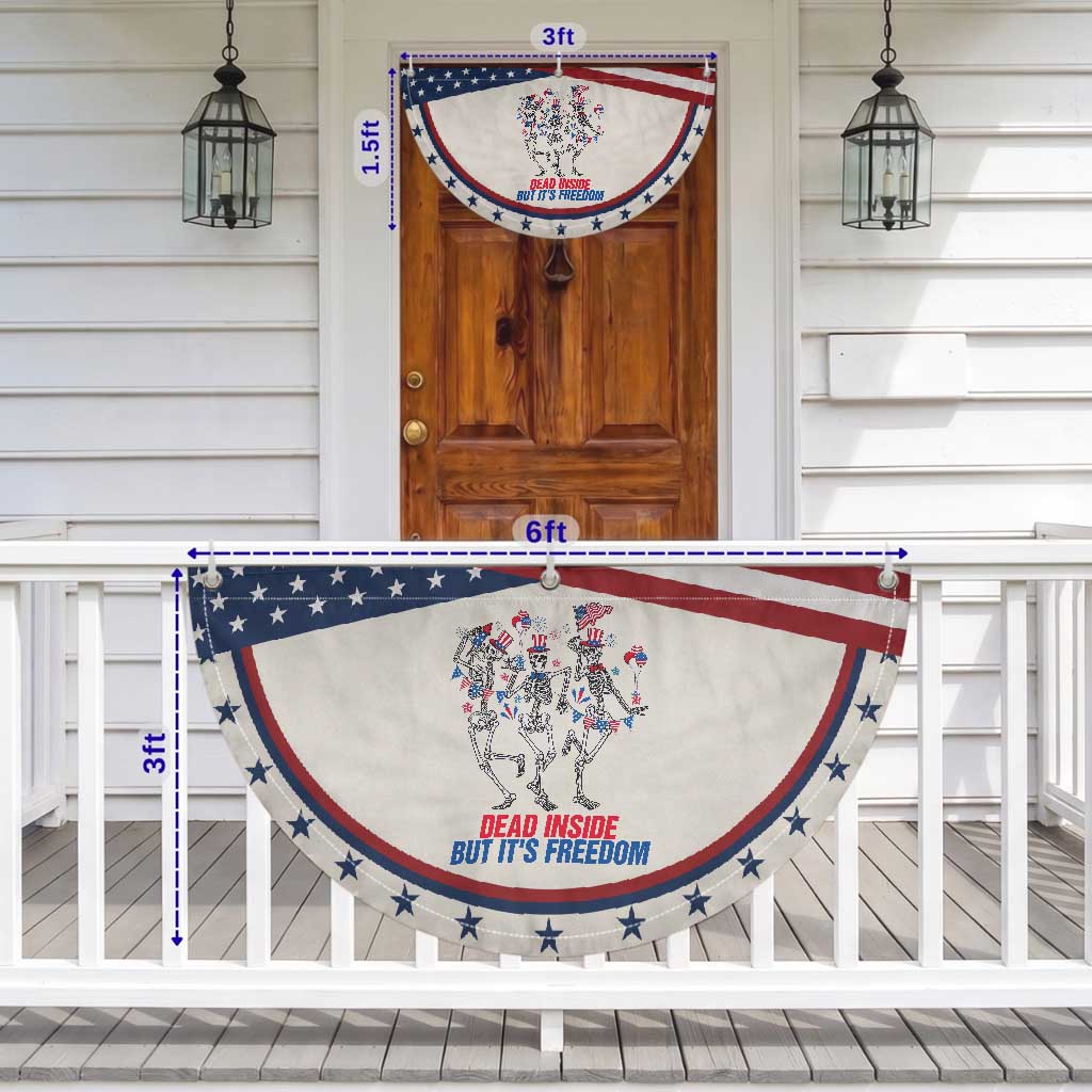 Funny Dancing Skeleton Patriotic Fan Flag Dead Inside But Its Freedom
