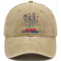 Patriotic Dancing Skeleton Washed Cotton Baseball Cap Dead Inside But Its Freedom
