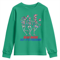 Patriotic Dancing Skeleton Youth Sweatshirt Dead Inside But Its Freedom